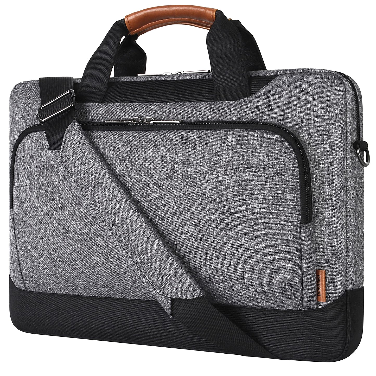 DOMISO laptoptasīte 15–15,6 collu aizsargapvalks, portfeļveida datorsoma, pelēka