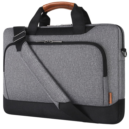 DOMISO laptoptasīte 15–15,6 collu aizsargapvalks, portfeļveida datorsoma, pelēka