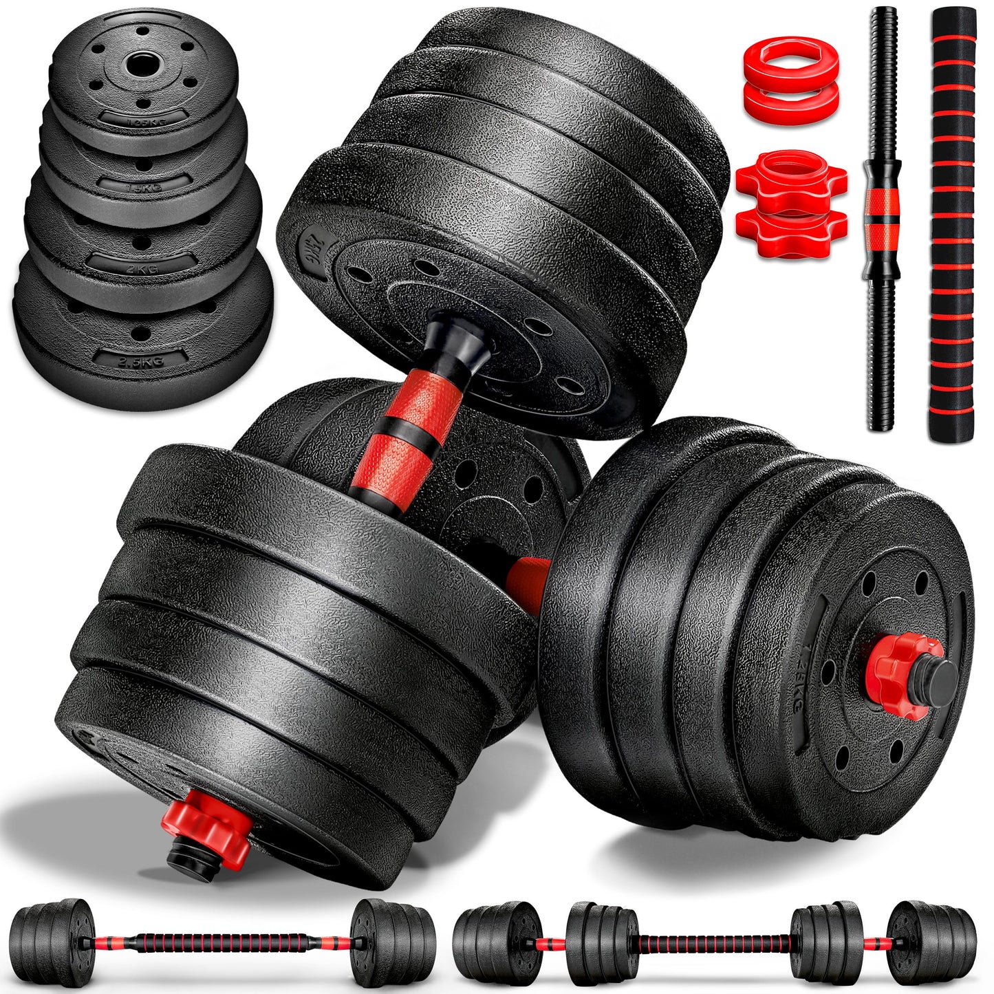 Regulējamu hantelīšu komplekts RE:SPORT® 2 in 1 15-40 kg | 2 gab. hanteles